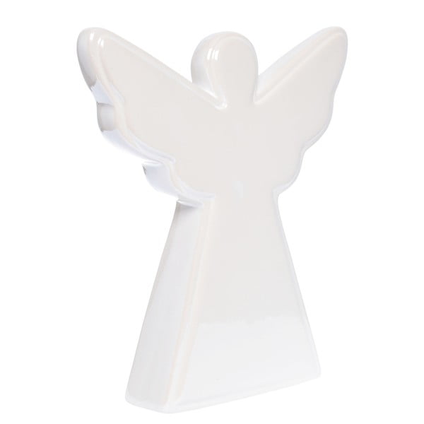 Angel fehér kerámia dekoráció, hossz 15 cm - Ewax