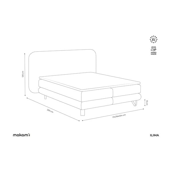 Fehér boxspring ágy 180x200 cm Ilima – Makamii-image-4