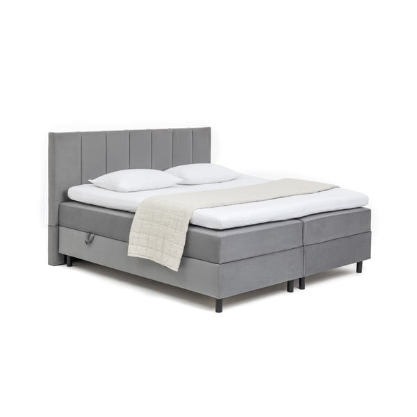 Szürke ágyneműtartós boxspring ágy 180x200 cm Elva Bold Line – Bonami Selection