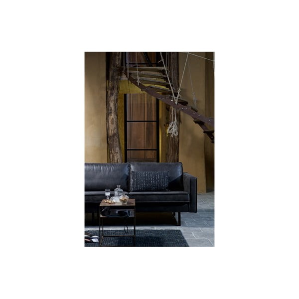 Fekete bőrutánzat kanapé 190 cm Rodeo – WOOOD-image-3