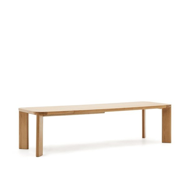 Bővíthető étkezőasztal tölgyfa dekoros asztallappal, hosszabbító asztallappal 100x240 cm Jondal – Kave Home-image-4