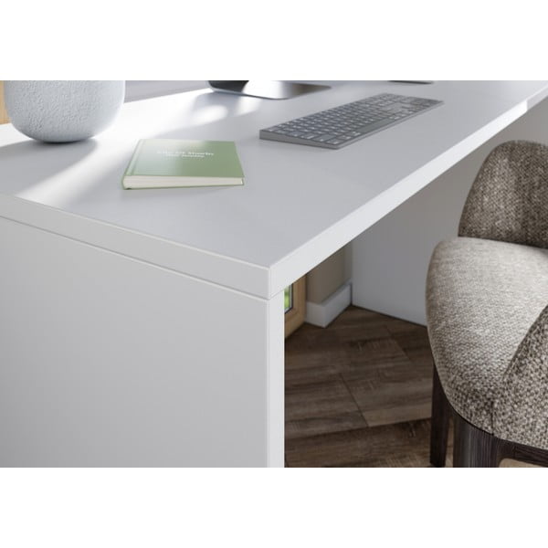 Íróasztal fehér asztallappal 60x140 cm Hasselt – Germania-image-2