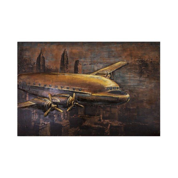 Avion New York dekorációs fémtábla, 120 x 80 cm - Antic Line