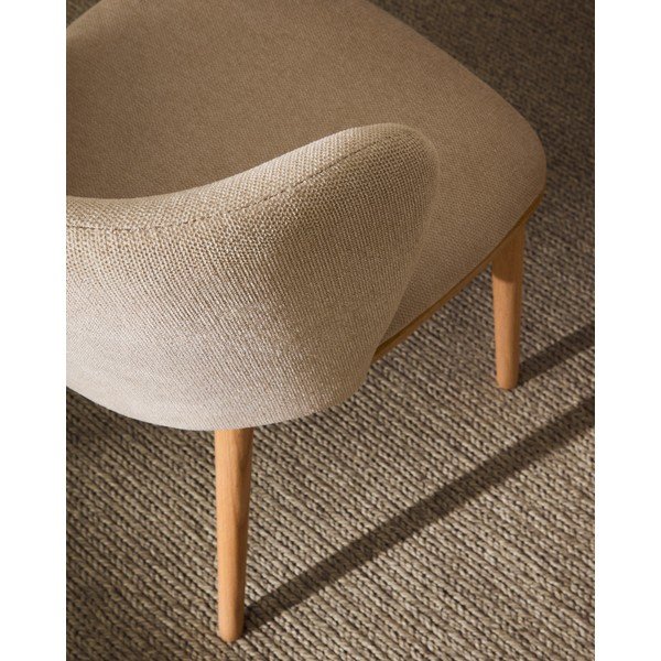 Bézs kárpitozott étkezőfotel Ciselia – Kave Home-image-2