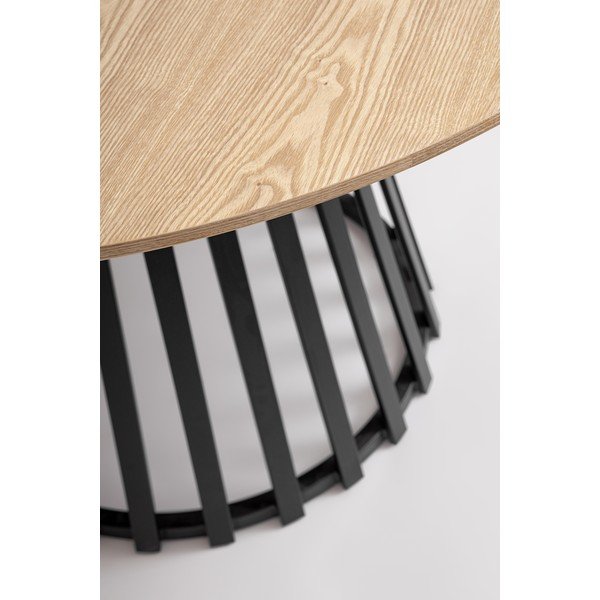 Kerek étkezőasztal kőrisfa dekoros asztallappal ø 120 cm Cillian – Bizzotto-image-3