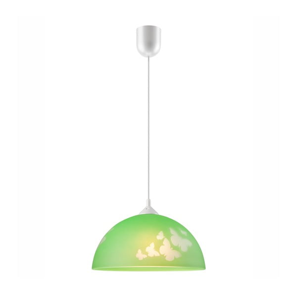 Zöld gyerek lámpa üveg búrával ø 30 cm Mariposa – LAMKUR