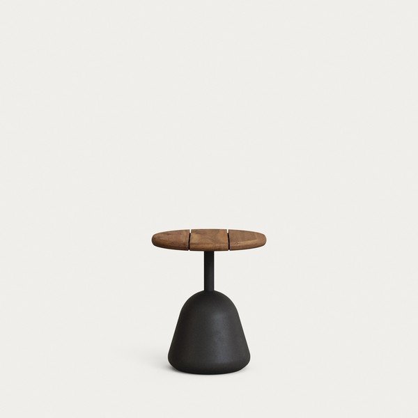 Kerek kerti dohányzóasztal akácfa asztallappal ø 43 cm Saura – Kave Home-image-1