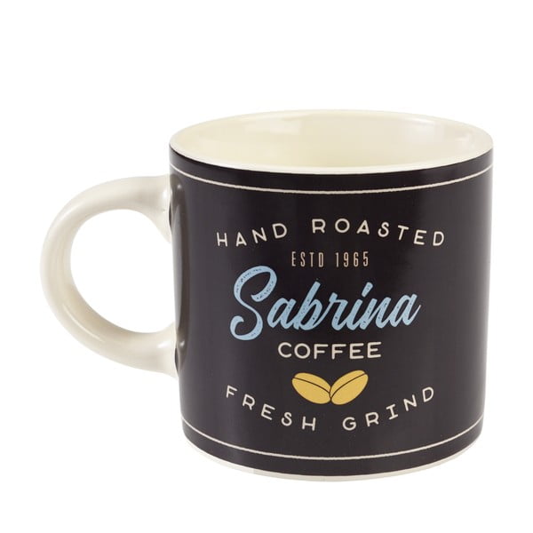 Antracitszürke-krémszínű kerámia bögre 350 ml Sabrina – Rex London