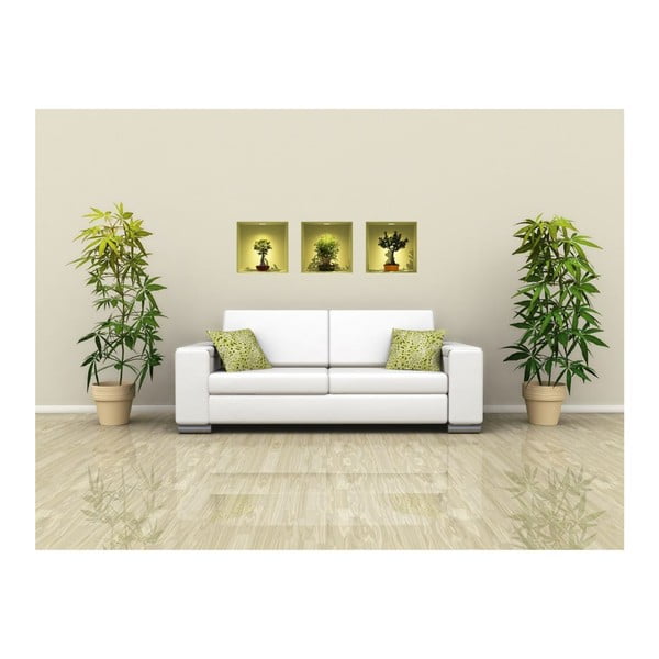 Bonsai Trees On Spot 3 db-os 3D hatású falmatrica szett - Ambiance-image-2