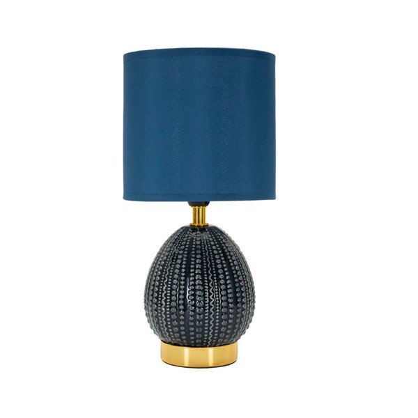 Kék kerámia asztali lámpa textil búrával (magasság 30,5 cm) Flavi – Mauro Ferretti