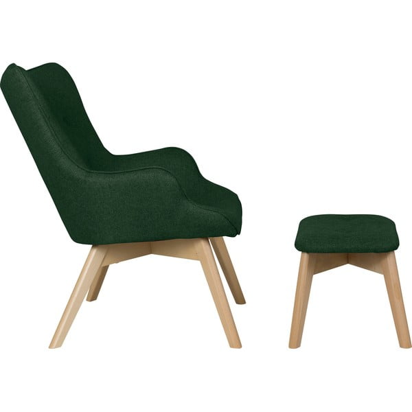 Sötétzöld fotel lábtartóval Niko – Ropez-image-3