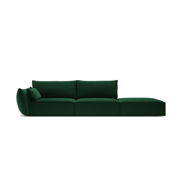 Sötétzöld bársony kanapé, bal oldali 264 cm Vanda – Mazzini Sofas