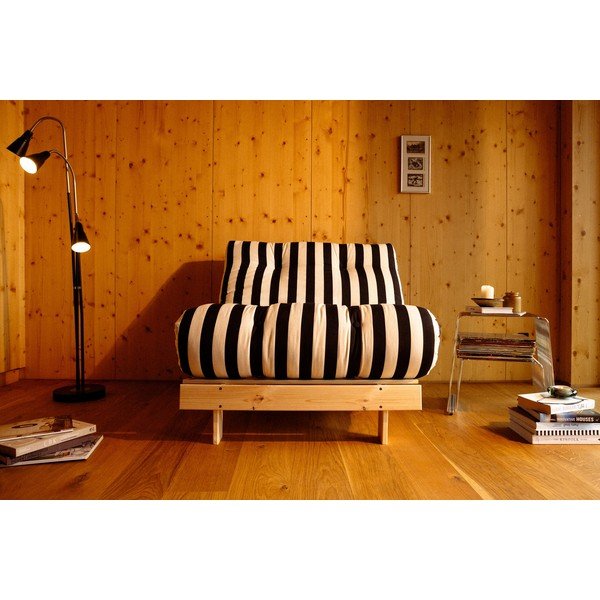Fekete-fehér kinyitható futon-fa fotel Roots – Karup-image-1