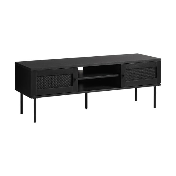 Fekete TV-állvány tölgyfa dekorral 120x43 cm Pensacola – Unique Furniture-image-2