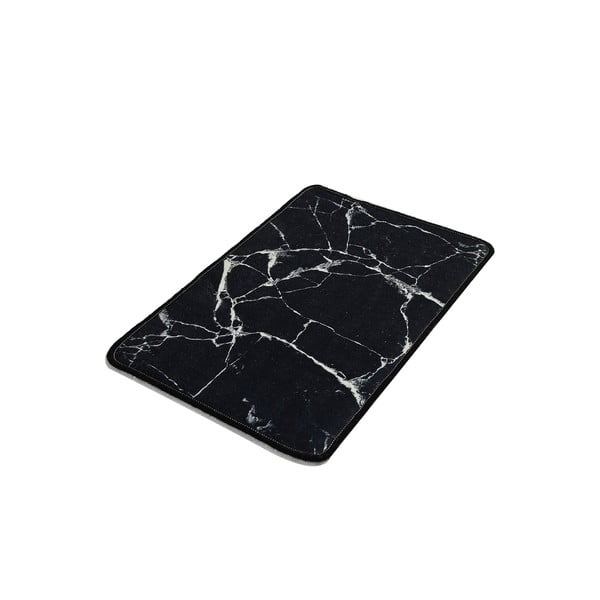 Marble fekete-fehér márványmintás fürdőszobai kilépő, 60 x 40 cm - Foutastic