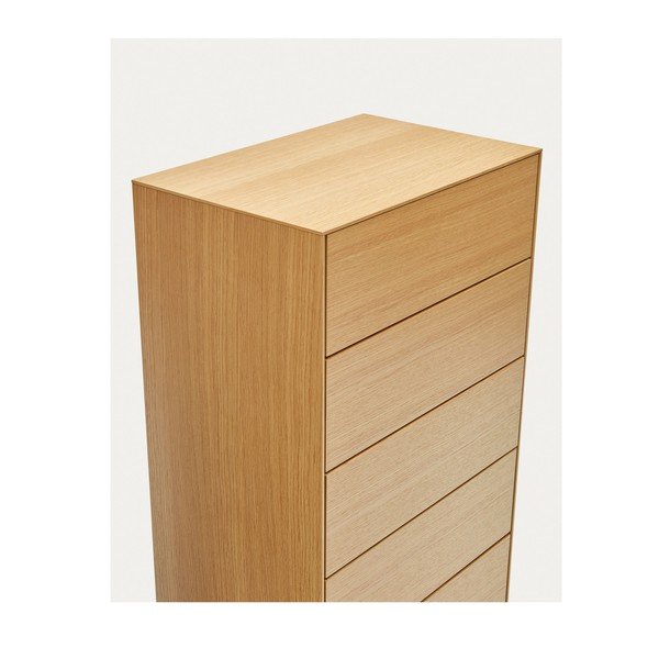 Natúr színű magas komód tölgyfa dekorral 60x114 cm Vedrana – Kave Home-image-3