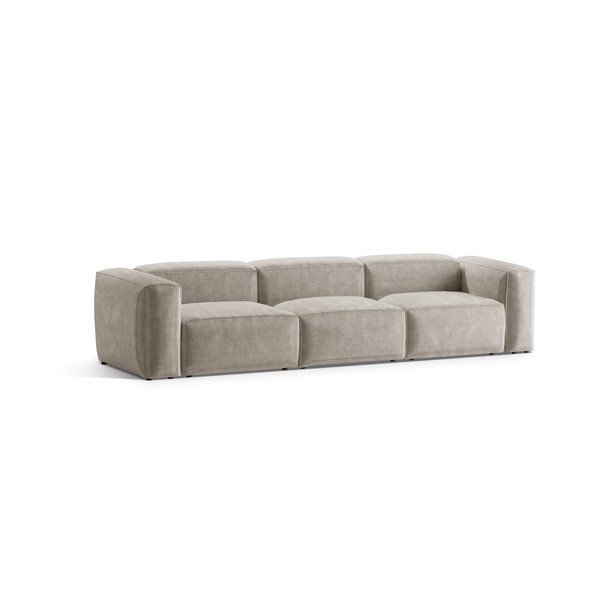 Bézs kordbársony kanapé 364 cm Bergamo – Cosmopolitan Design-image-2