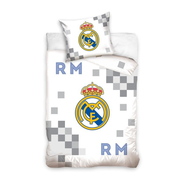 Real Madrid Club I egyszemélyes pamut gyerek ágyneműhuzat, 160 x 200 cm - CARBOTEX