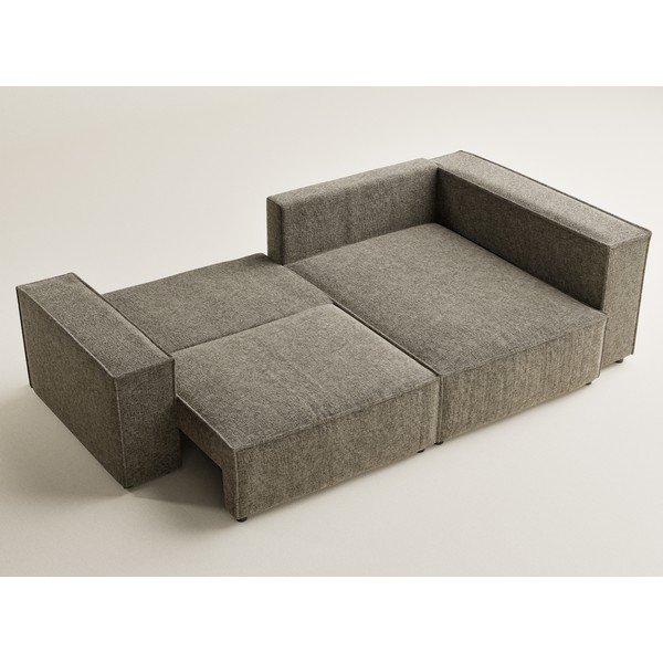 Barna zsenília kinyitható-tárolóhelyes sarokkanapé (jobb oldali-L alakú) Tonga – Maison de Rêve-image-3