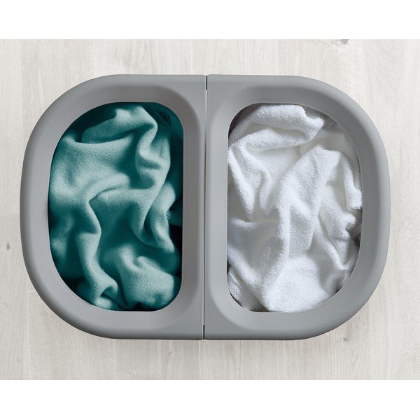 Világosszürke textil szennyeskosár 2x40 l Duo – Joseph Joseph-image-2