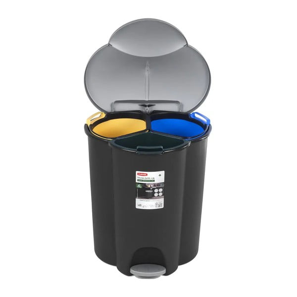 Műanyag szelektív pedálos szemetes 17+17+6 l Trio - Curver-image-2