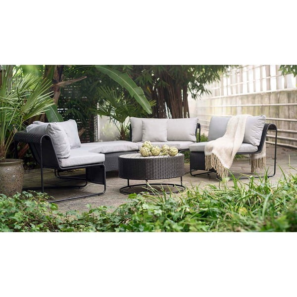 Szürke ötszemélyes kerti lounge szett Rindal - Bonami Selection-image-1