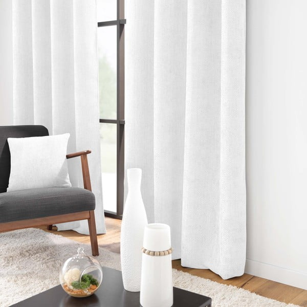 Fehér zsenília függöny 140x260 cm Leo – douceur d'intérieur-image-1