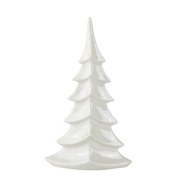 Dekorációs karácsonyfa fehér kerámiából, magasság 27,5 cm - KJ Collection