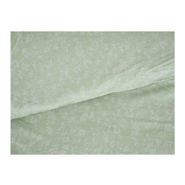 Zöld egyszemélyes krepp ágyneműhuzat 140x200 cm Green Flowers – B.E.S.-image-1