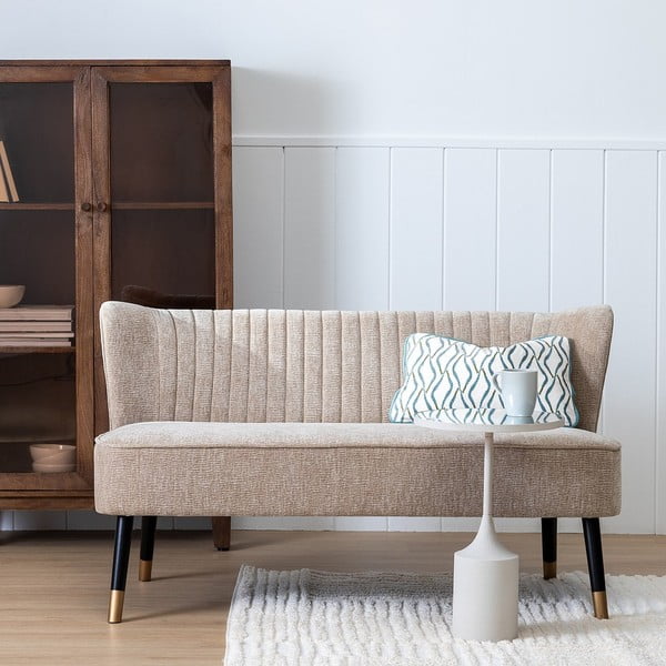 Bézs zsenília kanapé 134 cm Glam – Ixia-image-1