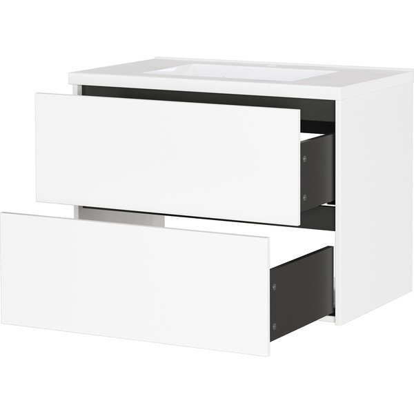 Fehér matt fali mosdó alatti szekrény 81x61 cm Bodera – Germania-image-3