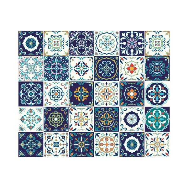 Forli 30 db-os dekoratív falmatrica szett, 15 x 15 cm - Ambiance-image-2