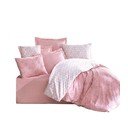 Fehér-rózsaszín egyszemélyes renforcé pamut ágyneműhuzat 140x200 cm Soft Geometry – Mila Home Luxury