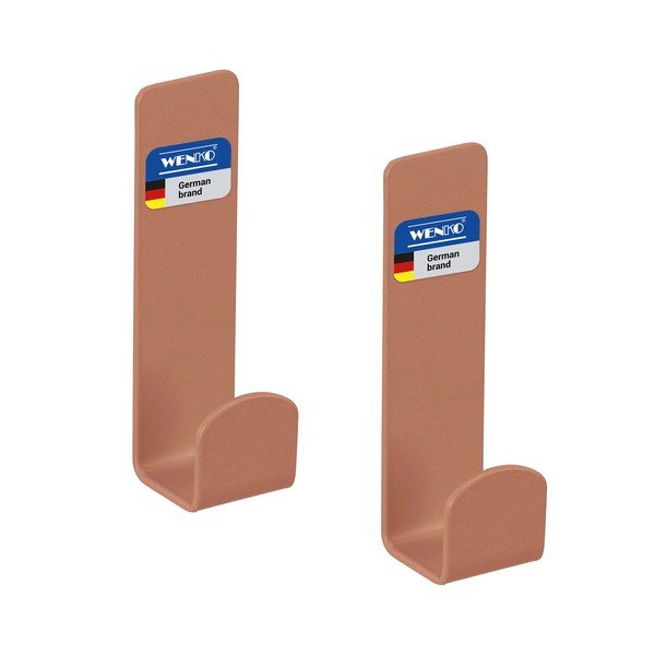 Barna öntapadós rozsdamentes acél akasztó szett 2 db-os Lizan – Wenko-image-3