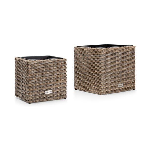 Natural szürke kerti virágcserép szett - Bonami Essentials-image-1