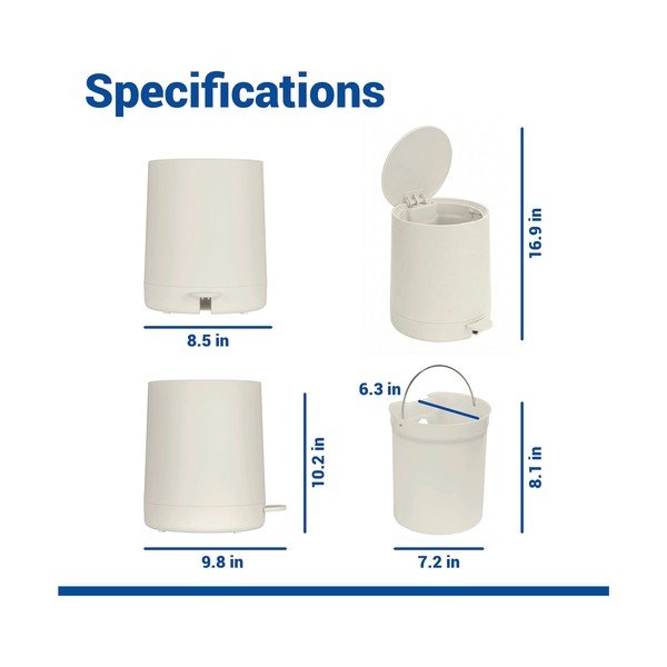 Krémszínű műanyag pedálos szemetes 5 l Fablo – Wenko-image-4