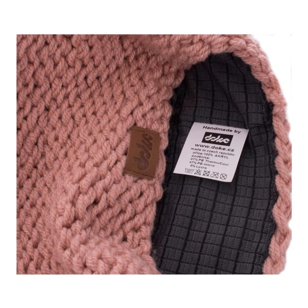Peach rózsaszín kézzel horgolt sapka - DOKE-image-4