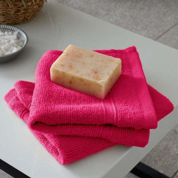 Sötét rózsaszín frottír pamut törölköző és fürdőlepedő készlet 6 db-os Zero Twist – Catherine Lansfield-image-4