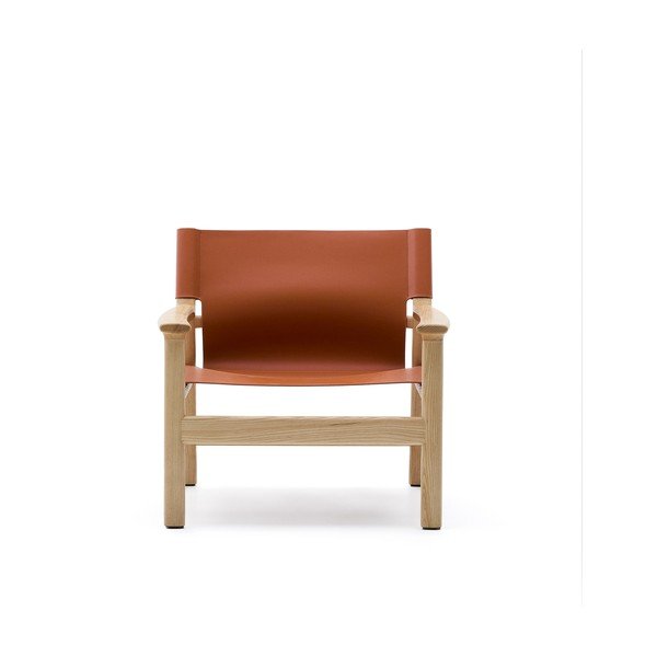 Konyakbarna bőr fotel Jan – Kave Home-image-2