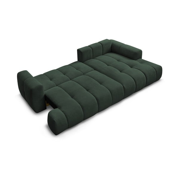 Zöld kinyitható-tárolóhelyes sarokkanapé (jobb oldali-heverő résszel) Fuji – Bobochic Paris-image-4