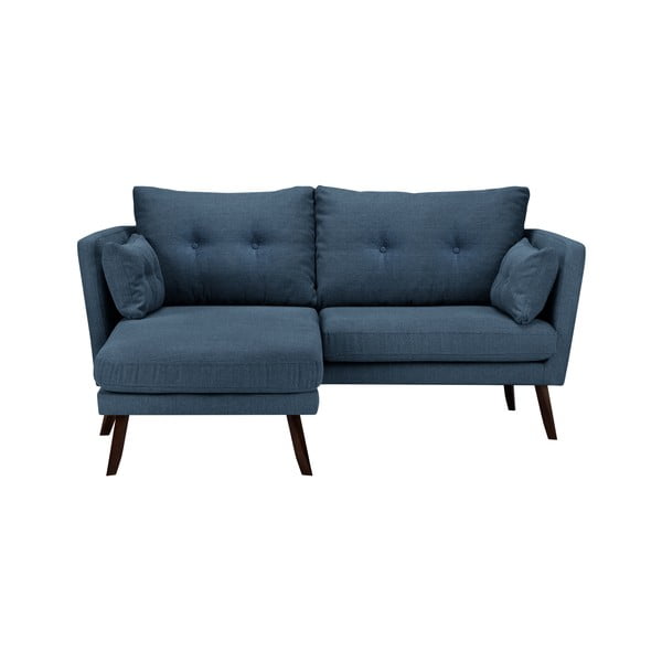 Elena kék háromszemélyes kanapé, fekvőfotellel a bal oldalon - Mazzini Sofas