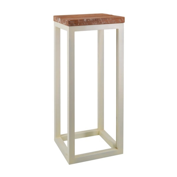 Tárolóasztal teakfából és vasból, ø 30 x 75 cm - Moycor