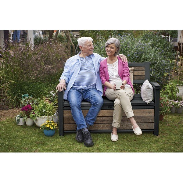 Sötétbarna műanyag kerti pad Deco – Keter-image-3