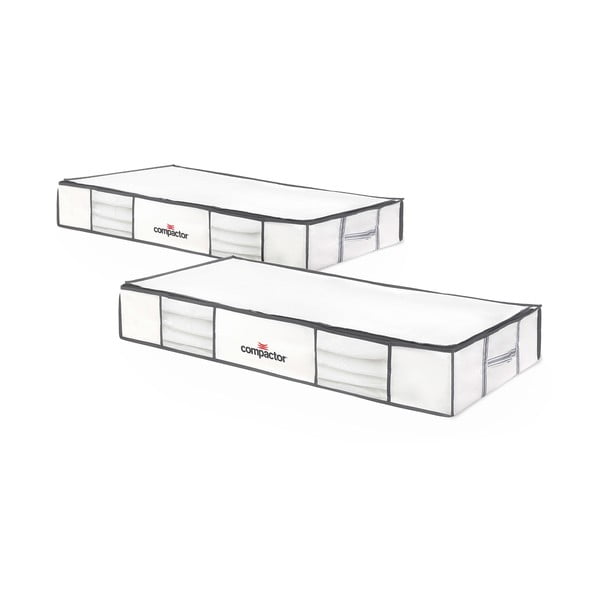 Vákuumos textil-műanyag ágy alatti tárolódoboz szett 2 db-os 105x45x15,5 cm Life – Compactor-image-1