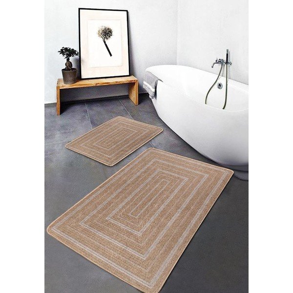 Barna fürdőszobai kilépő szett 2 db-os 60x100 cm – Mila Home-image-2