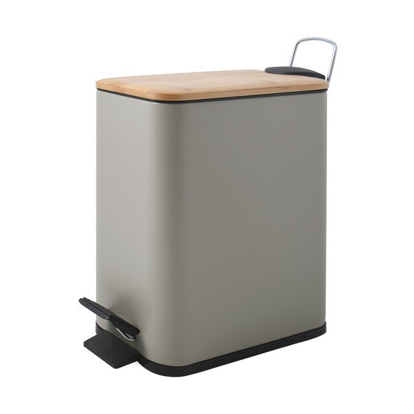 Szürkésbarna acél pedálos szemetes 5 l   Erik – Spirella-image-1