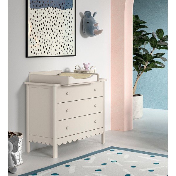 Bézs gyerek komód pelenkázó feltéttel 89x90x55 cm Swingo – Vipack-image-1