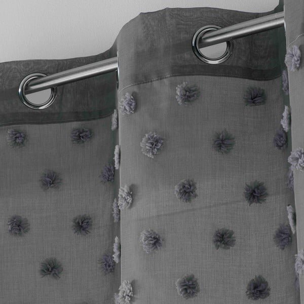 Antracitszürke átlátszó függöny 140x240 cm Melusine – douceur d'intérieur-image-1