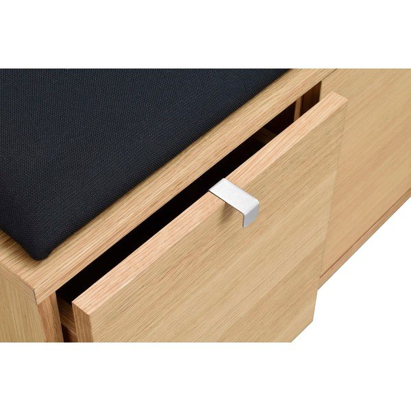 Fekete-natúr színű ülőkés cipőtartó tölgyfa dekorral Confetti – Rowico-image-4