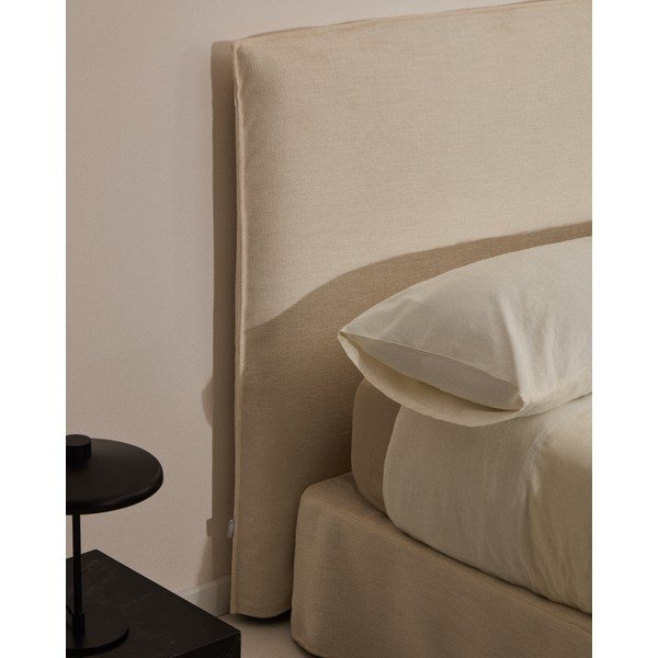 Fehér kárpitozott franciaágy 160x200 cm Jaira – Kave Home-image-2